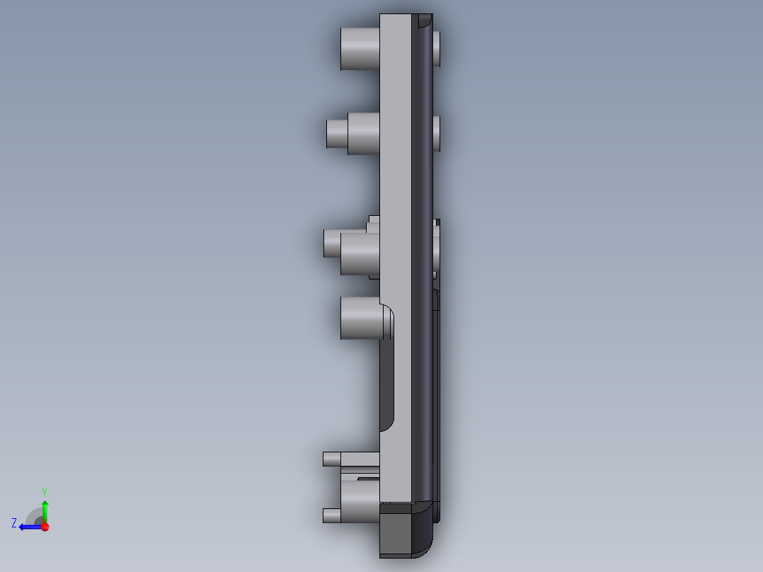 拉手门锁内部结构右视图