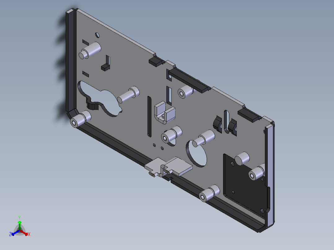 拉手门锁内部结构正等轴测图