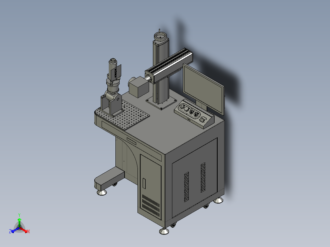 非标激光打标设备正等轴测图