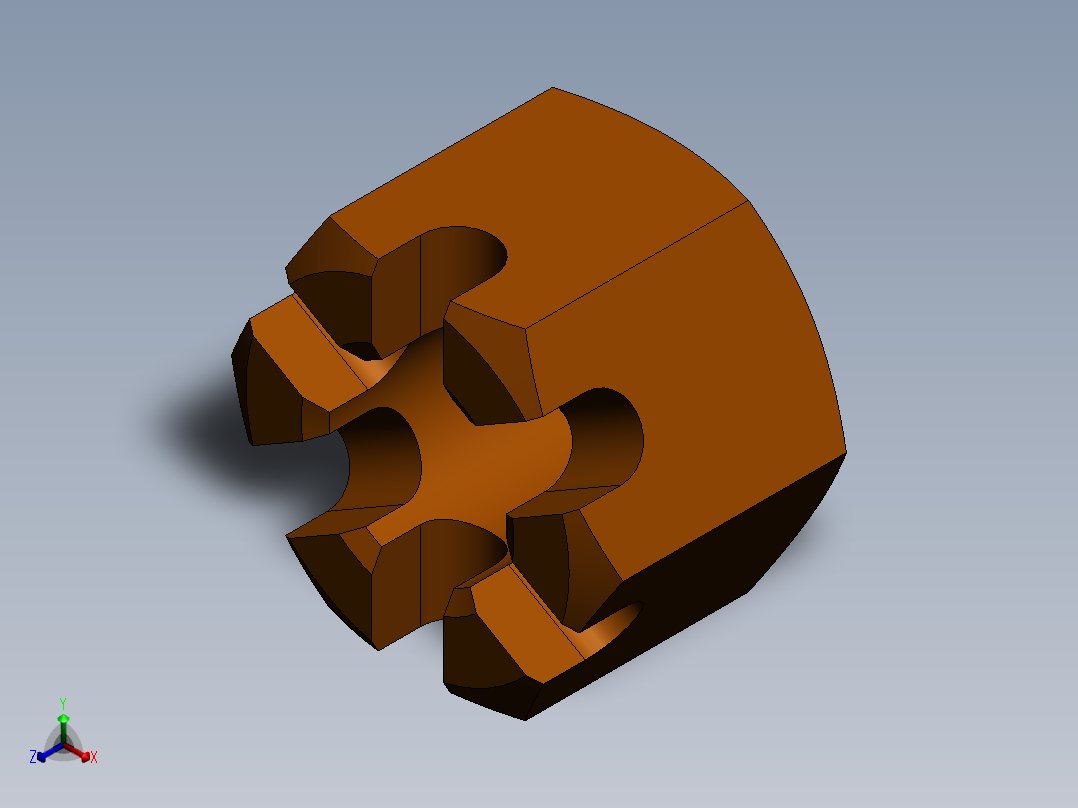 槽形螺母M10正等轴测图