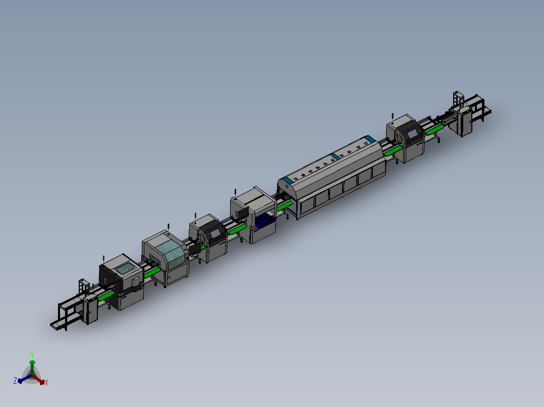 G955 SMT流程生产线3D图