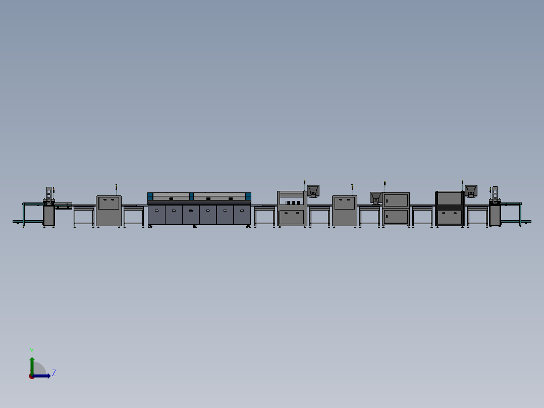 G955 SMT流程生产线3D图左视图