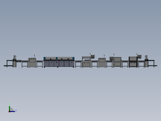 G955 SMT流程生产线3D图左视缩略图