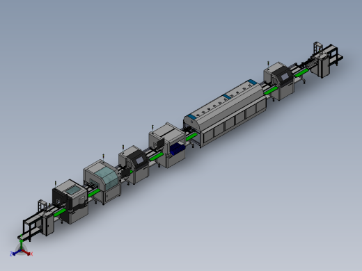 G955 SMT流程生产线3D图正等轴测缩略图