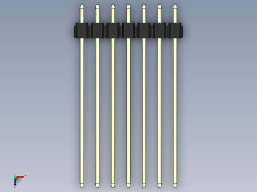 彩色公头100mil（2.54mm）系列-DS1021_black_1x07p_100mil_Type43_rev1.0俯视缩略图