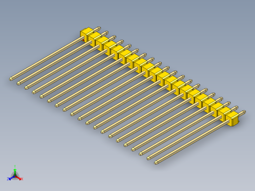 彩色公头100mil（2.54mm）系列-DS1021_yellow_1x20p_100mil_Type43_rev1.0