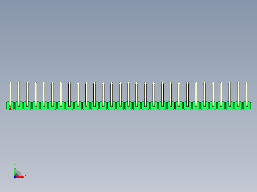 彩色公排针 100mil 2.54mm 系列-DS1022_green_29p_100mil_TypeU_rev1.0前视缩略图