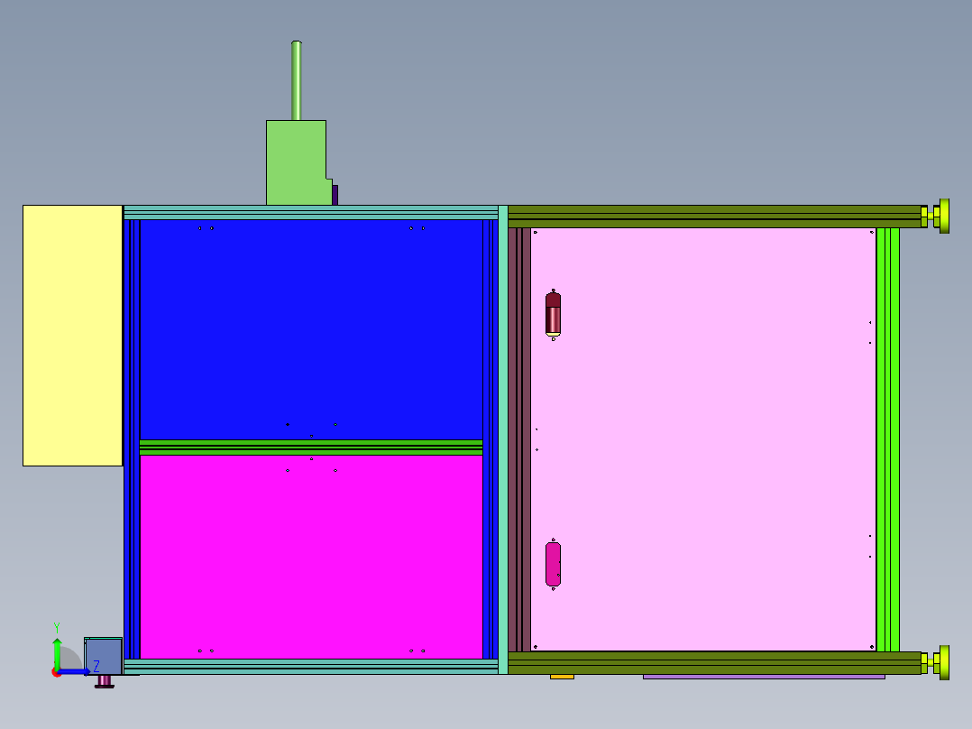芯片自动打标检测包装一体机左视图
