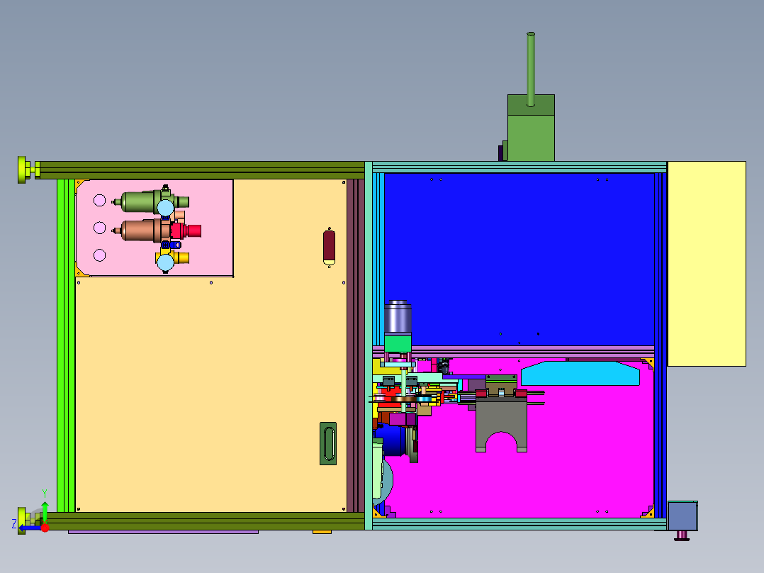 芯片自动打标检测包装一体机右视图