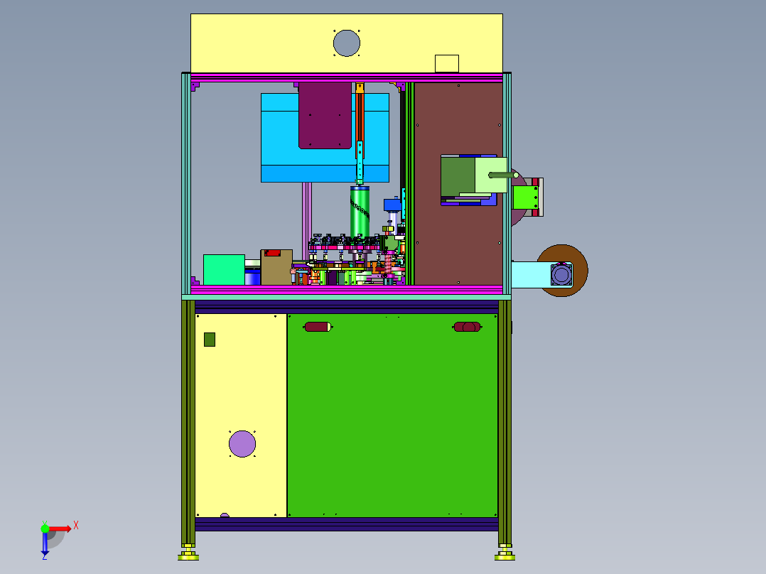 芯片自动打标检测包装一体机俯视图