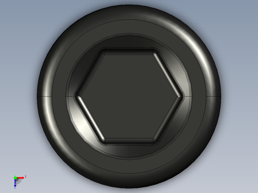 紧固件-STEP 0.2500 Socked Head俯视图