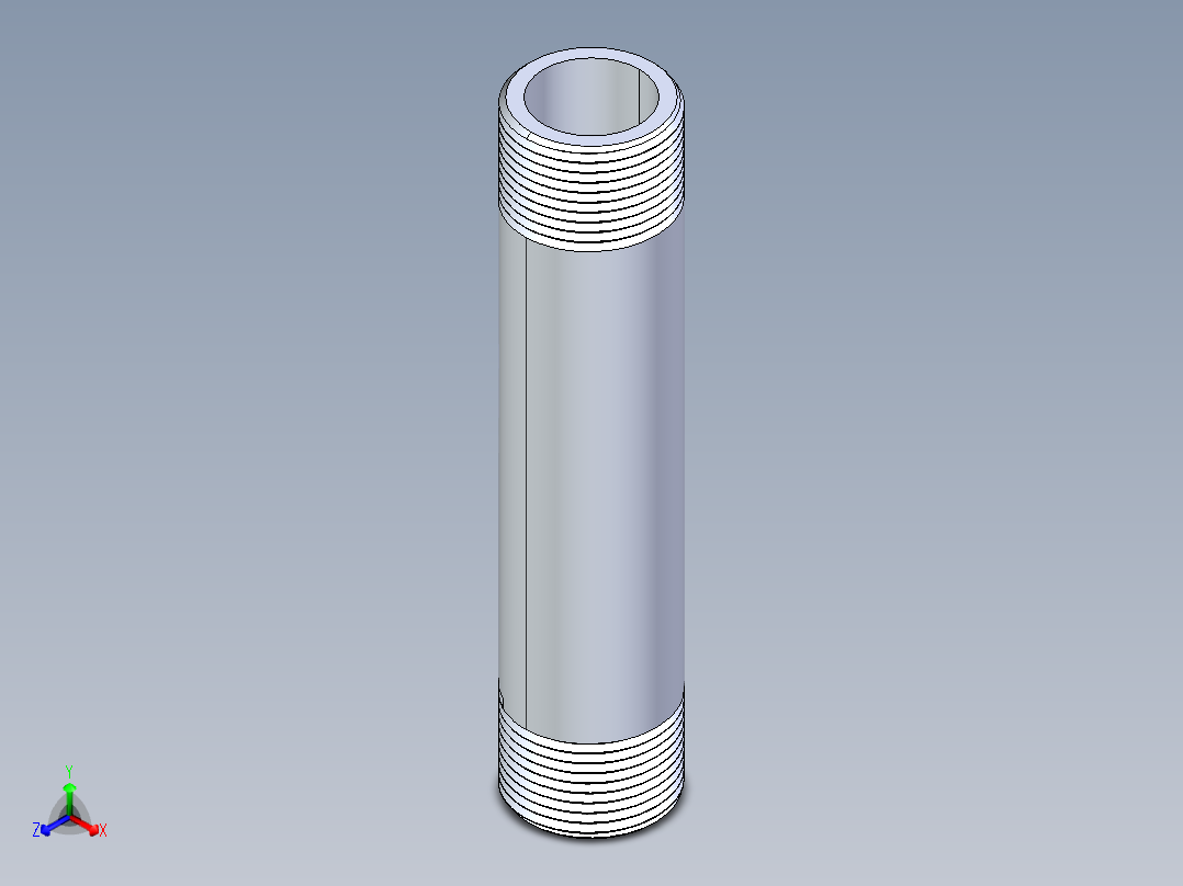 聚氯乙烯配件33-Sch80_Nipple_MPTxMPT_861-138_1in x 6in主视图