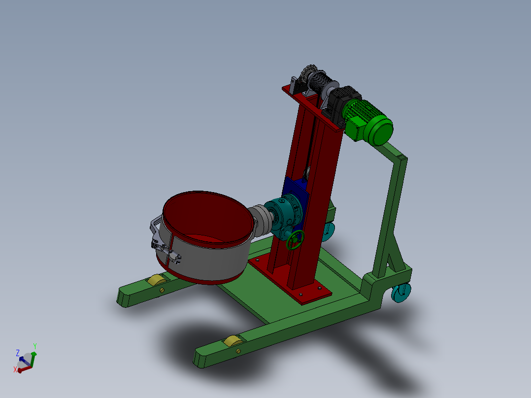 铜屑回收桶搬运装置的设计资料含SW三维图167475==1500ku