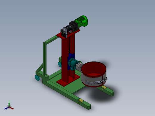 铜屑回收桶搬运装置的设计资料含SW三维图167475==1500ku正等轴测缩略图