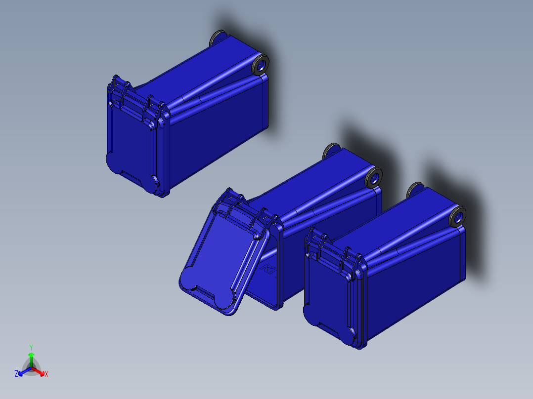 街道垃圾桶正等轴测图