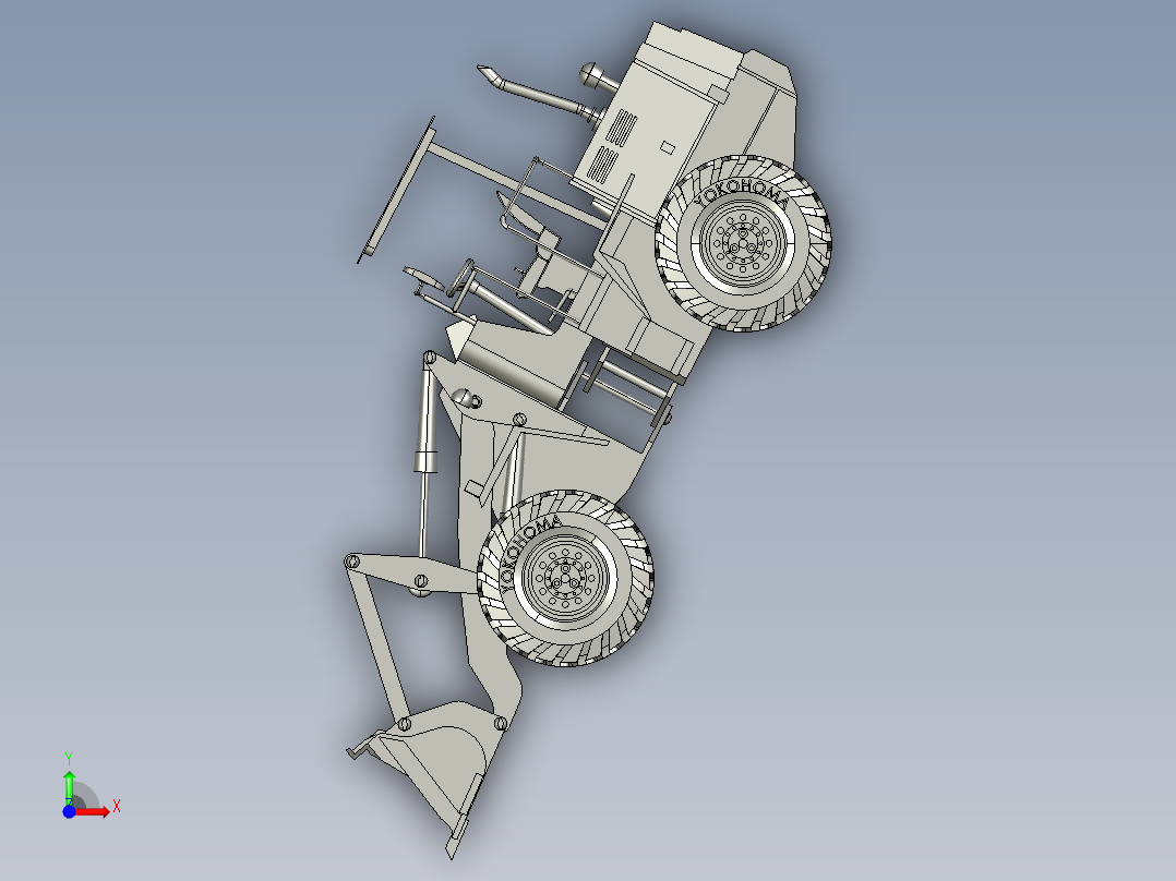 推土机模型前视图