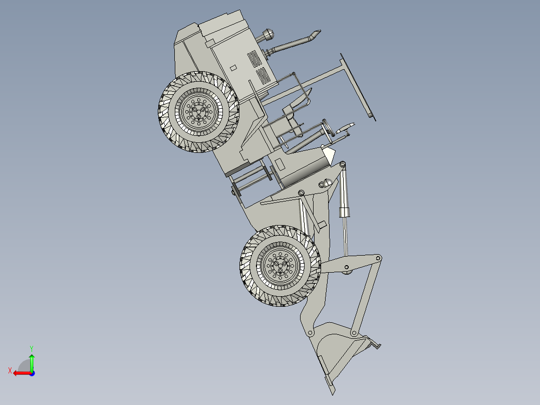 推土机模型后视图