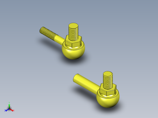 万向球头螺栓正等轴测缩略图