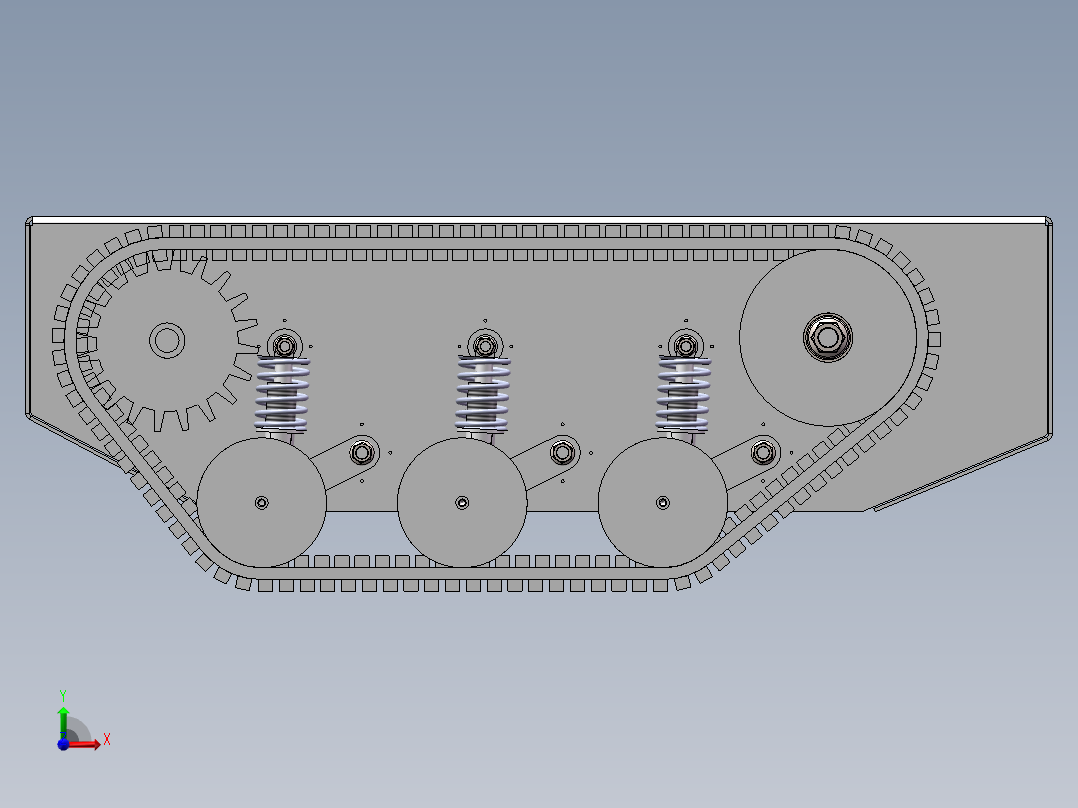 履带小车三维模型前视图