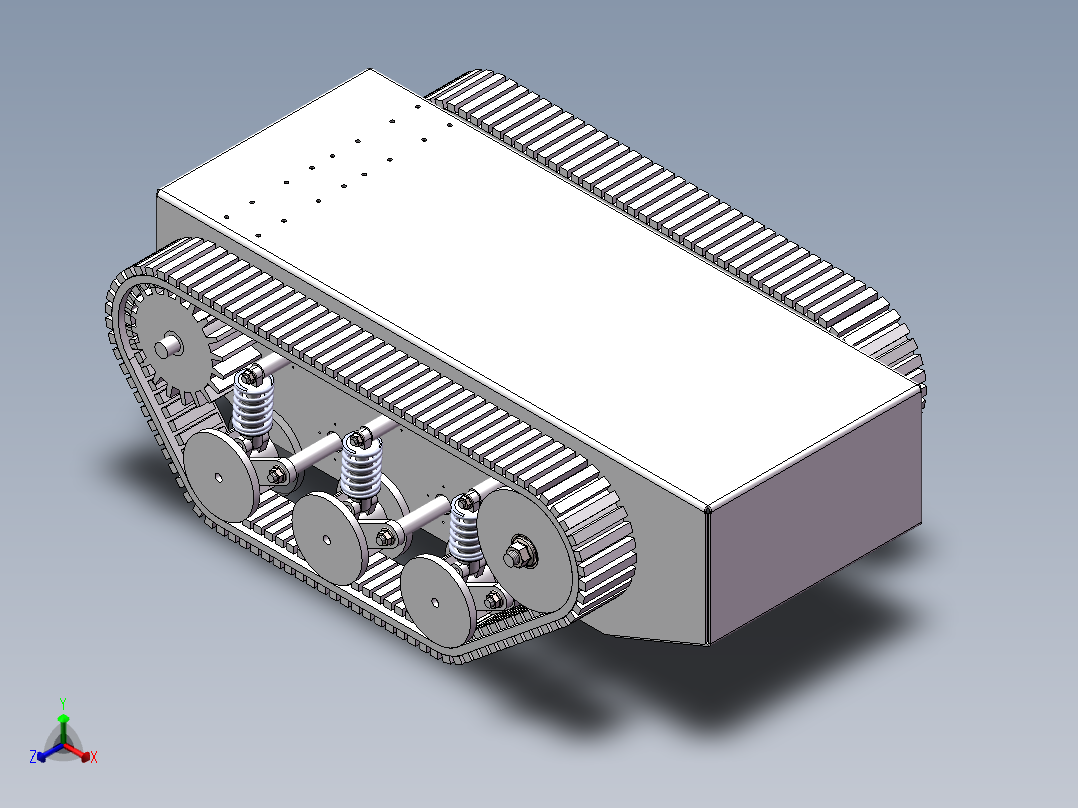 履带小车三维模型正等轴测图