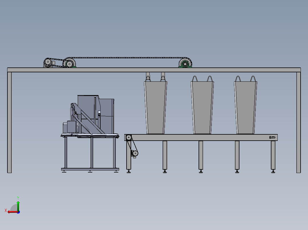 吨袋自卸料装置后视图