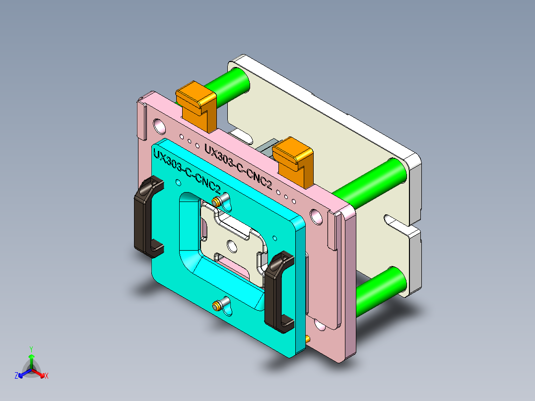 UX303-C-笔记本CNC工装夹具三维模型CNC2-0924主视图