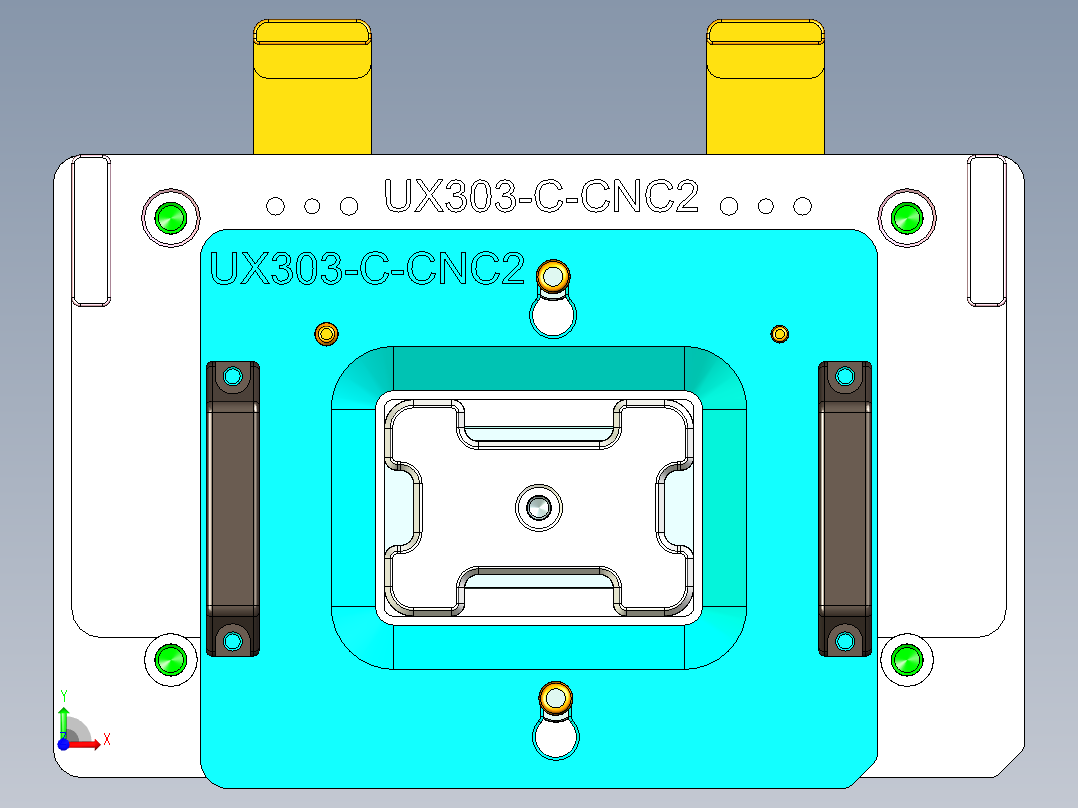 UX303-C-笔记本CNC工装夹具三维模型CNC2-0924前视图