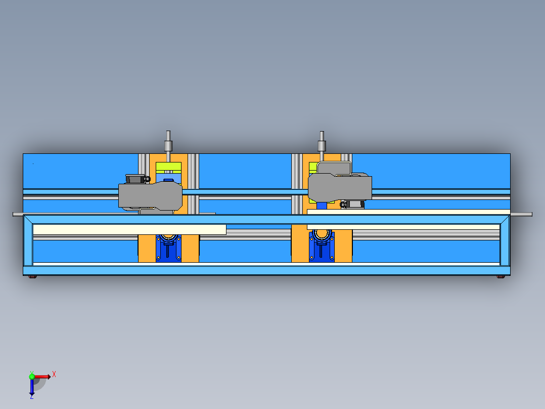 型材钻孔机sw18可编辑俯视图