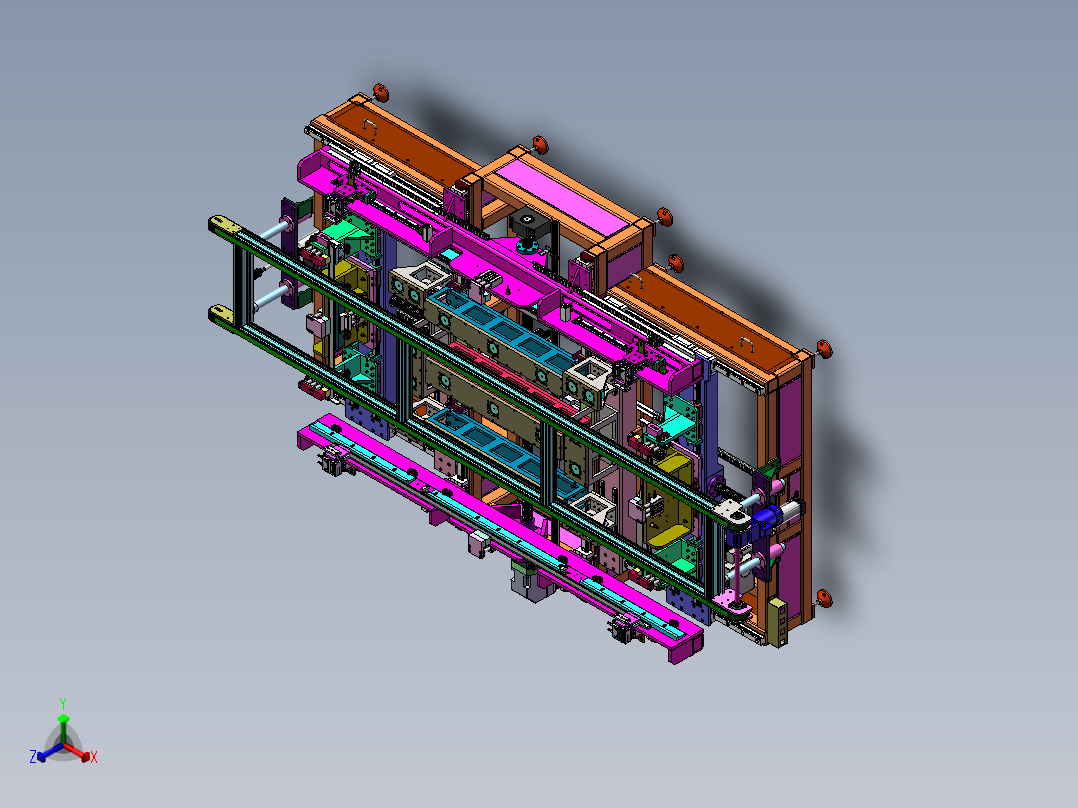 光伏组件组框设备sw18可编辑正等轴测图