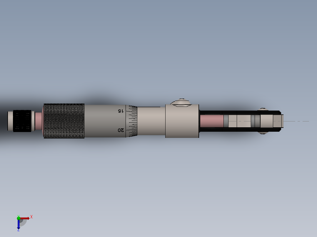 千分尺0-1俯视图