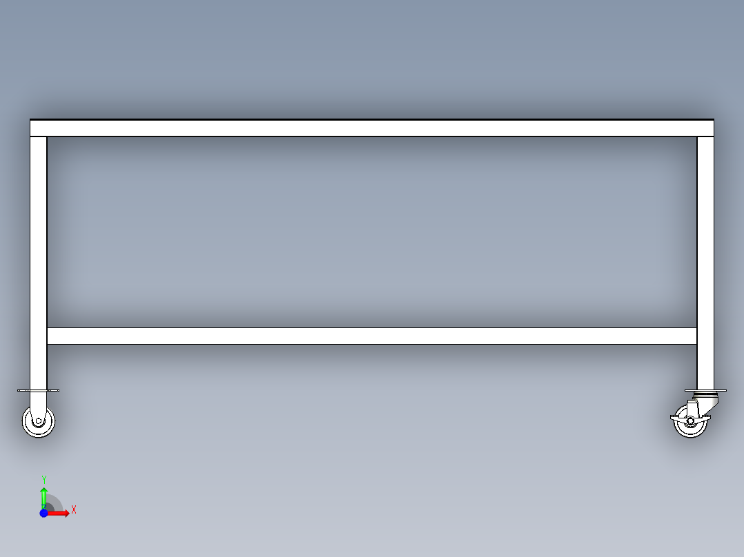 钢制移动工作台  IGES前视图