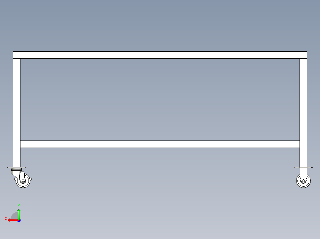 钢制移动工作台  IGES后视图