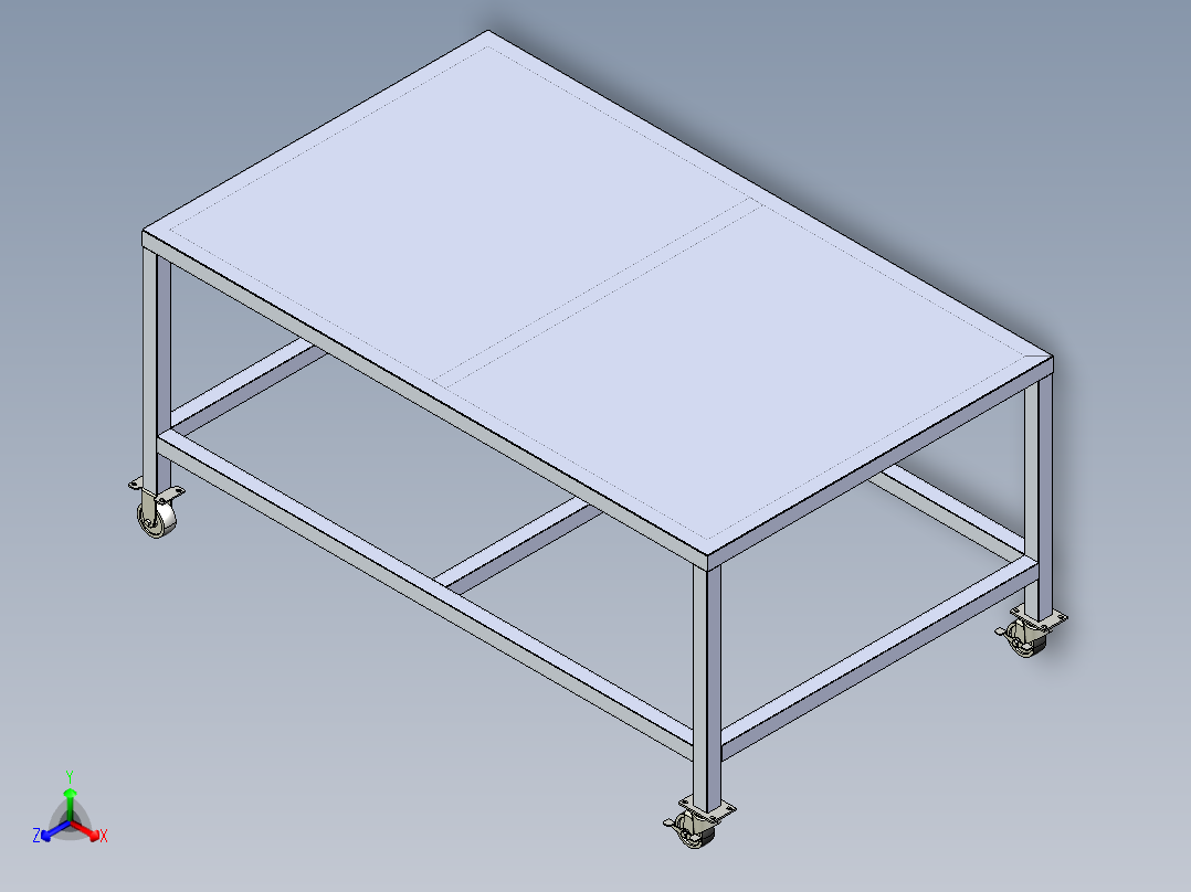 钢制移动工作台  IGES正等轴测图