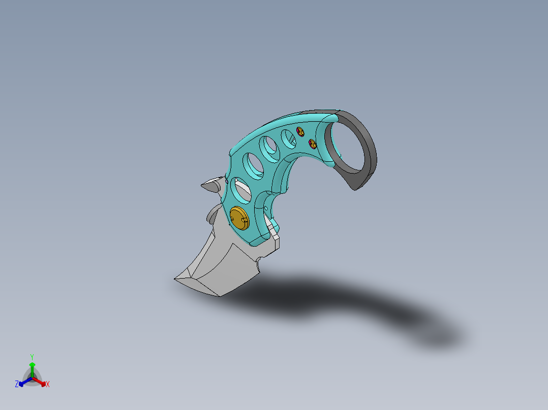 折刀KU439-A2正等轴测图