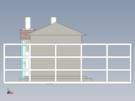 高压变压站三维模型设计前视缩略图