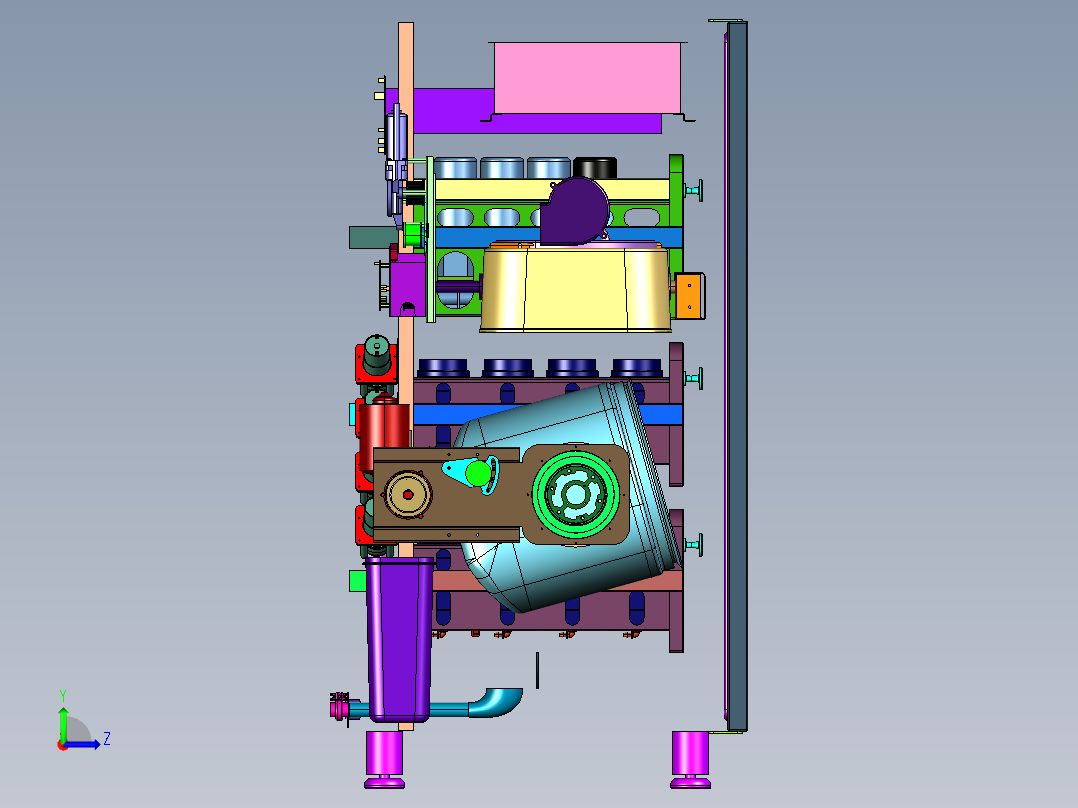 食材投放装置及炒菜设备左视图