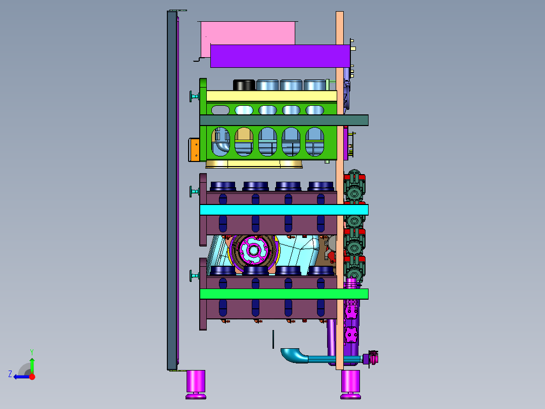 食材投放装置及炒菜设备右视图