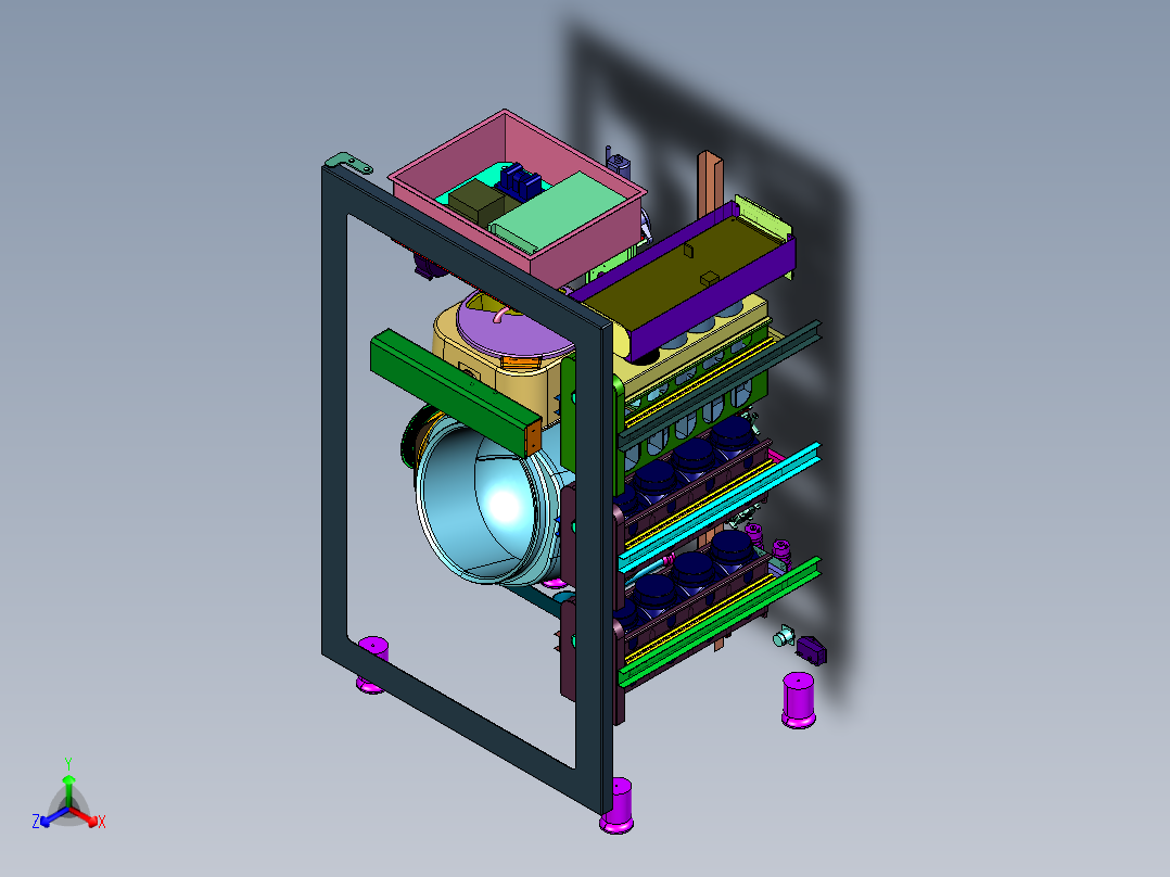 食材投放装置及炒菜设备正等轴测图