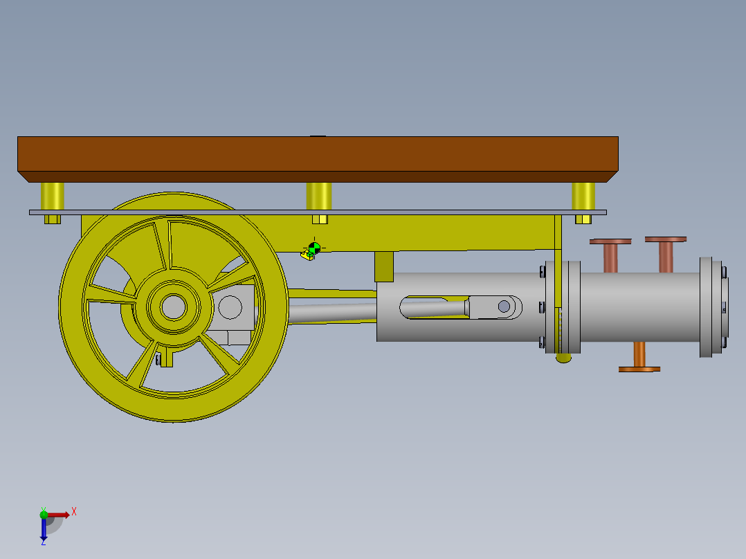 A3003605-水平可逆转蒸汽机俯视图