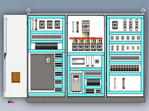 三柜组装变频器630A软启动直流接触器控制柜前视缩略图