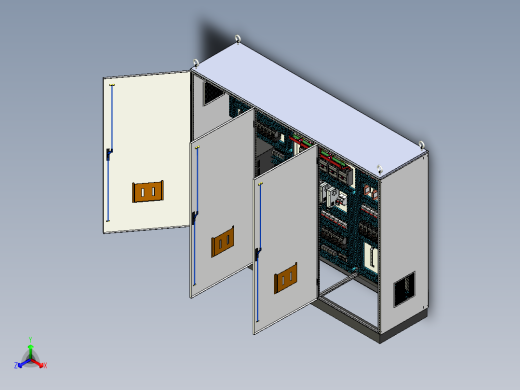 三柜组装变频器630A软启动直流接触器控制柜正等轴测缩略图