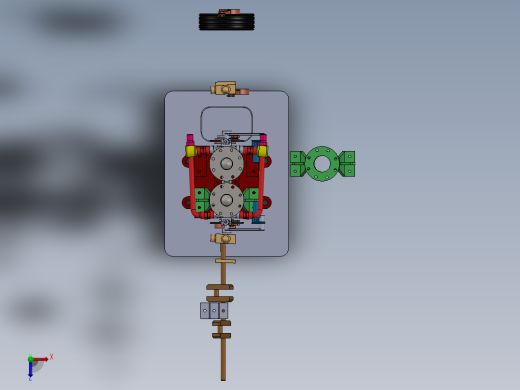 蒸汽机vertical-twin-steam-engine-with-reverse-gear-模型格式为 sw俯视缩略图