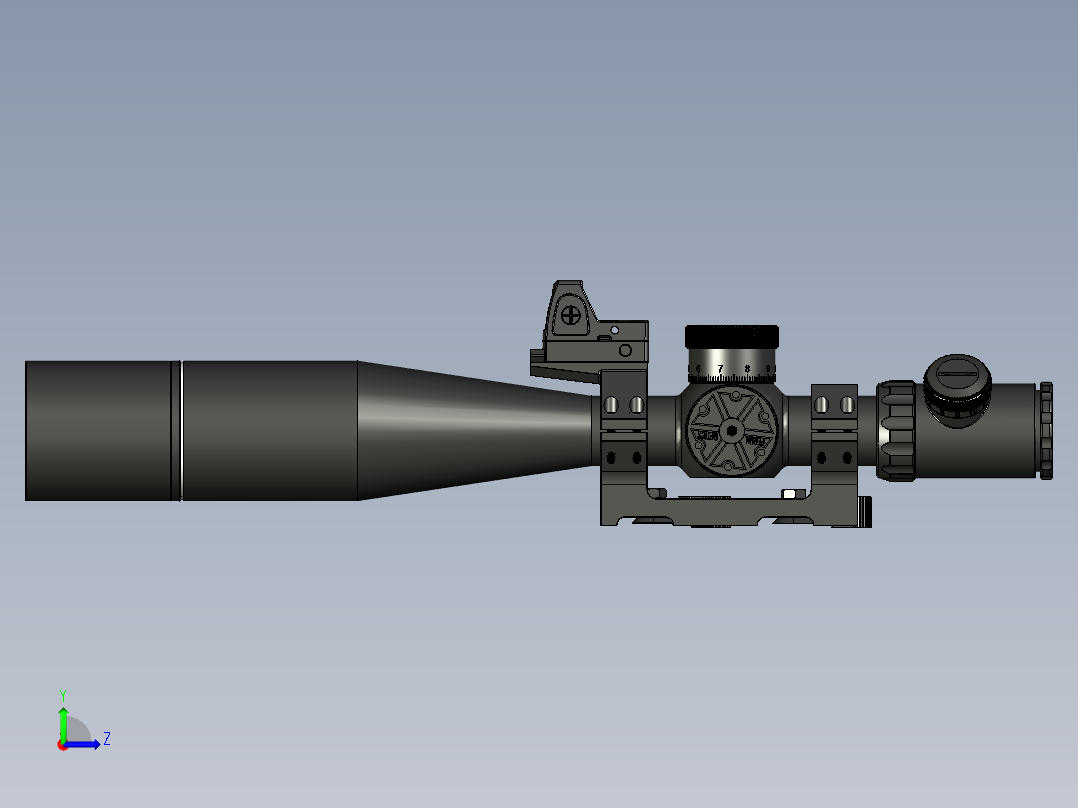 手枪左轮冲锋枪老式狙击步枪设计3D图纸perun-b1s-sniper STP左视图