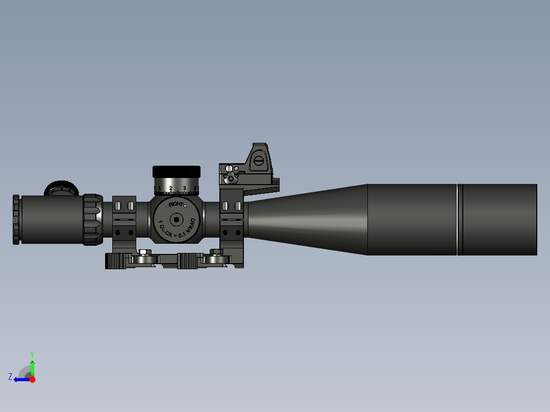 手枪左轮冲锋枪老式狙击步枪设计3D图纸perun-b1s-sniper STP右视图