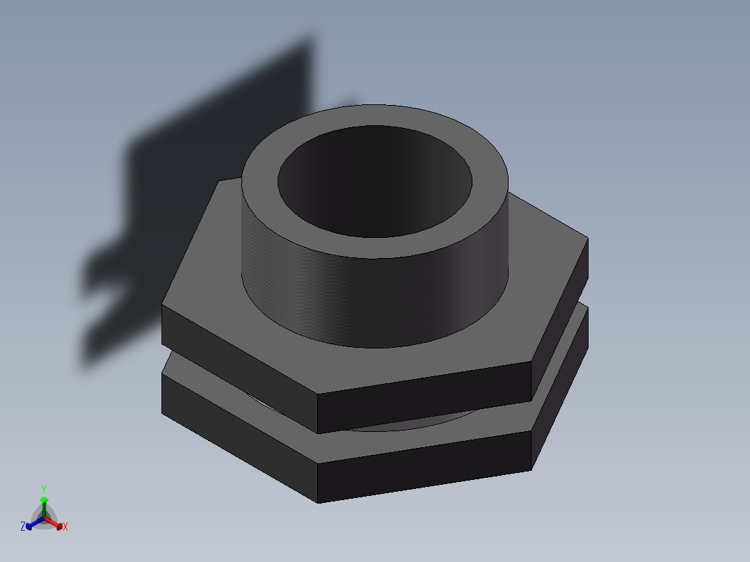 Tank Connector DN25 PN10 U-PVC正等轴测图