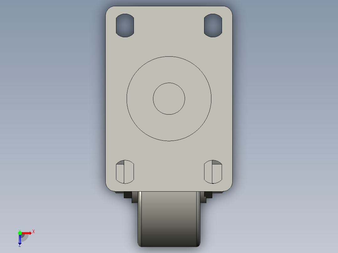 CKN11-D75-LJ-YM-WDJ-20脚轮俯视图