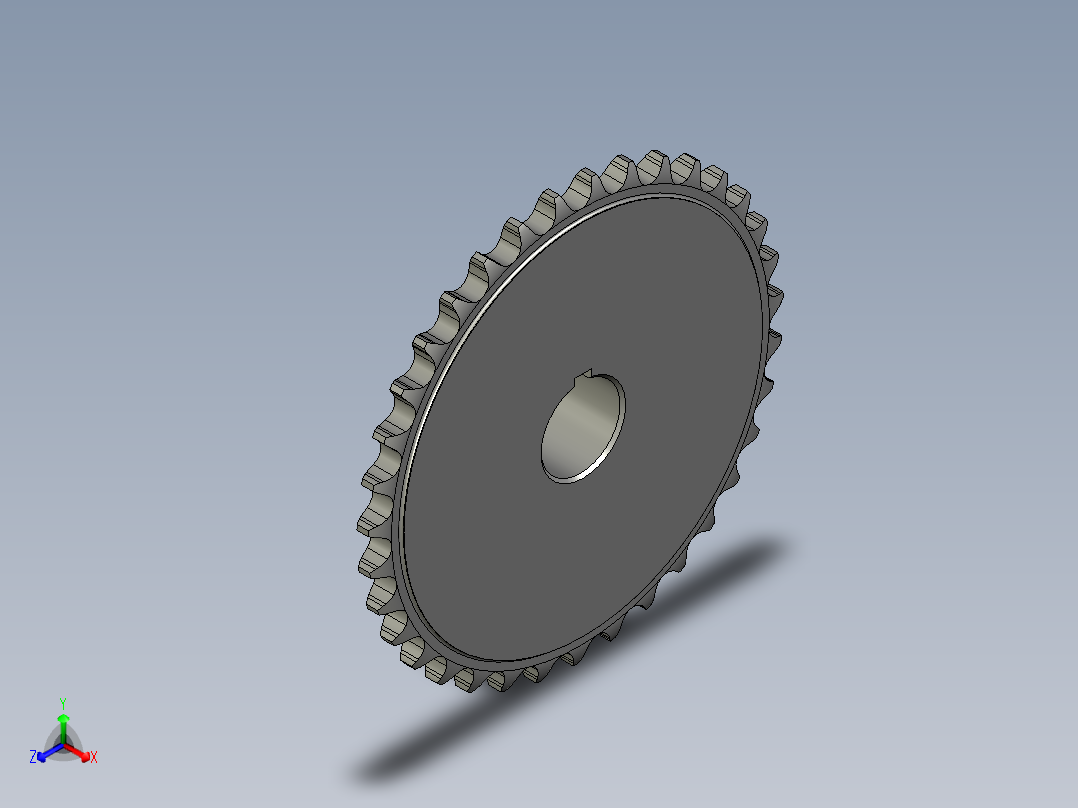 从动链轮BBB正等轴测图