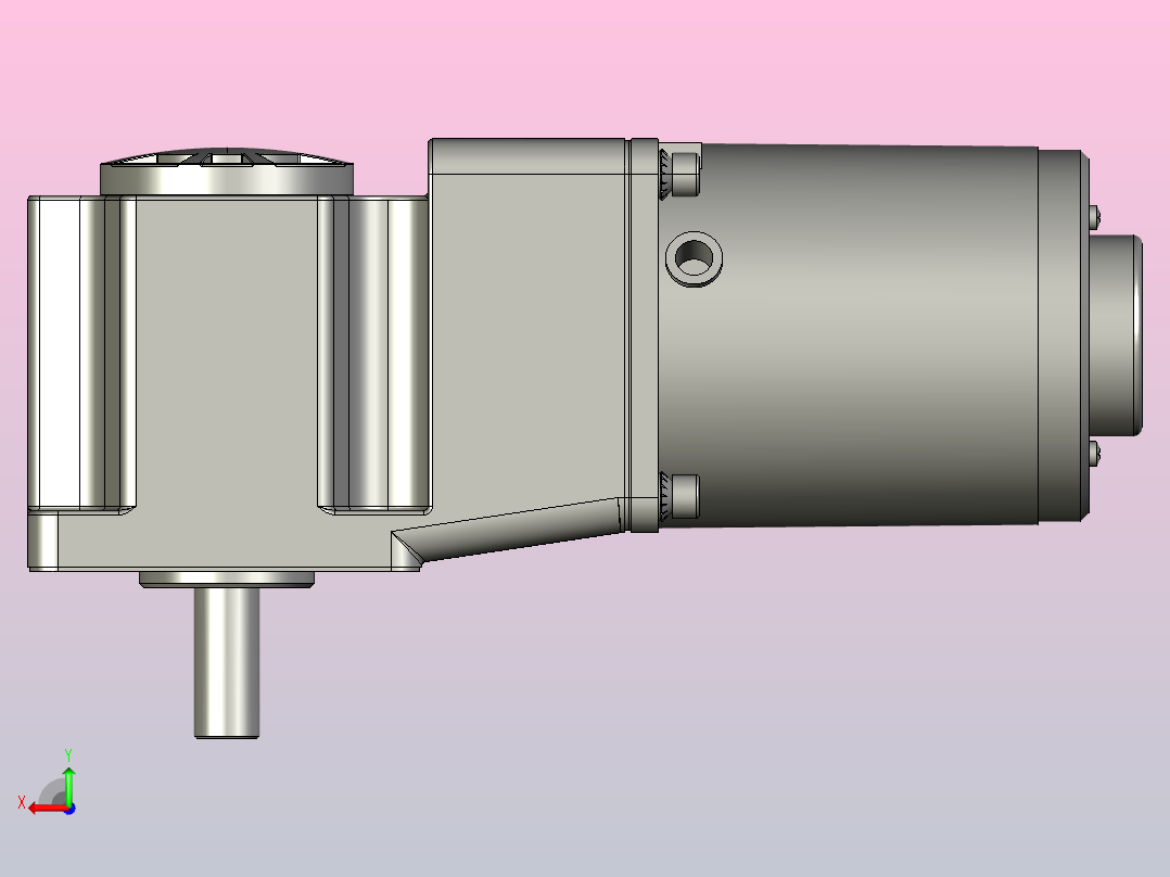 微型弧锥直交实心轴减速电机5IK40GU-C 5GU3K～180KRH后视图