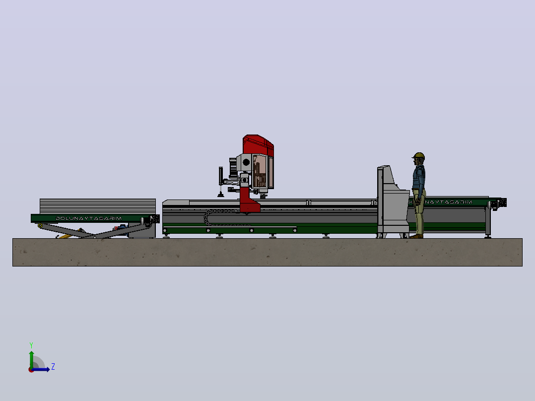 专业CNC木工切割机3d木雕CNC router木工CNC铣床左视图