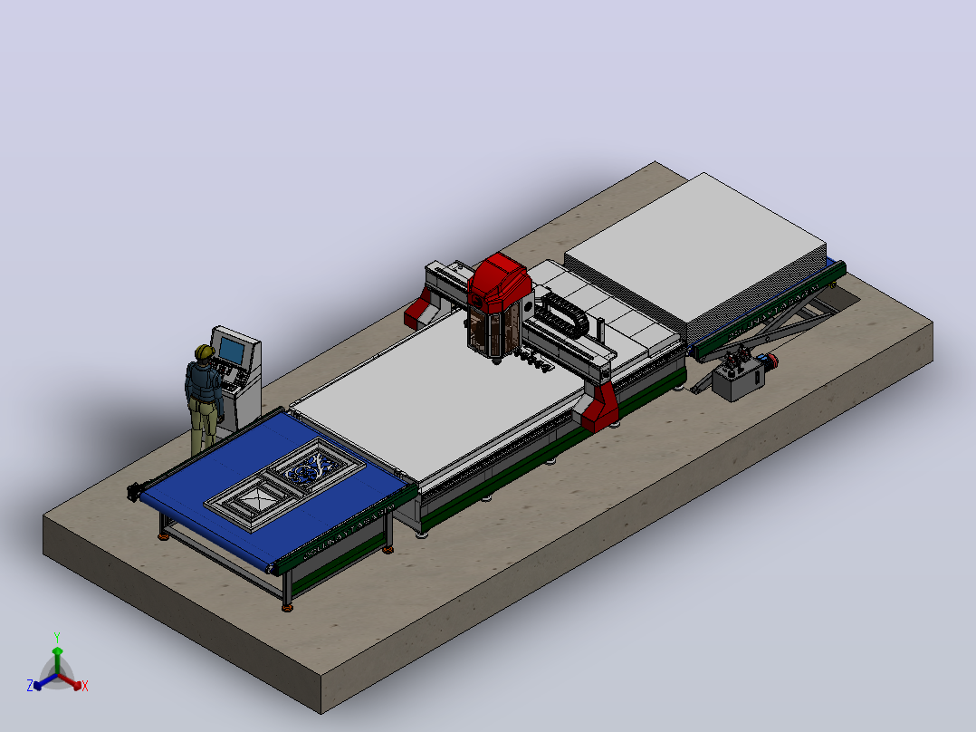 专业CNC木工切割机3d木雕CNC router木工CNC铣床正等轴测图